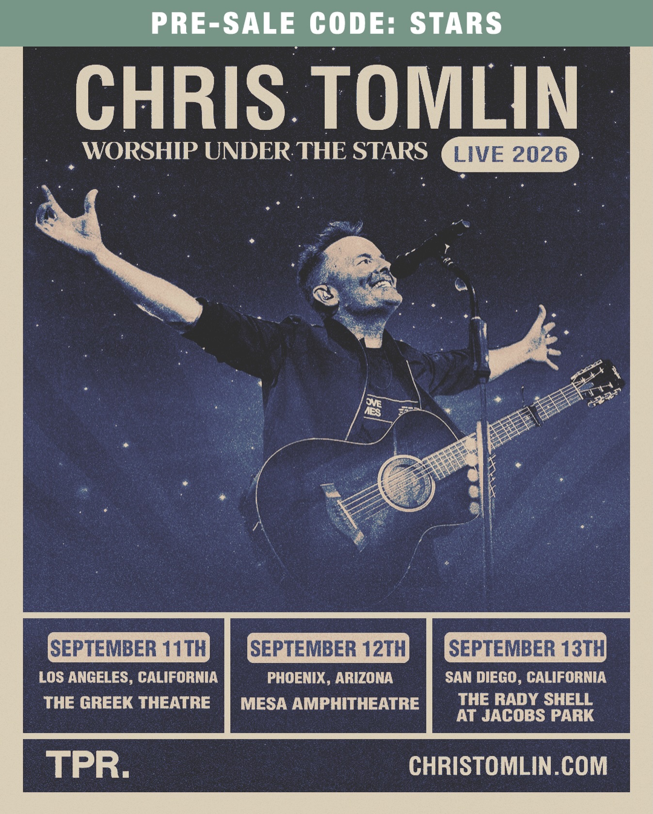 Chris Tomlin Worship Under The Stars Live Tour Poster 2026–2027